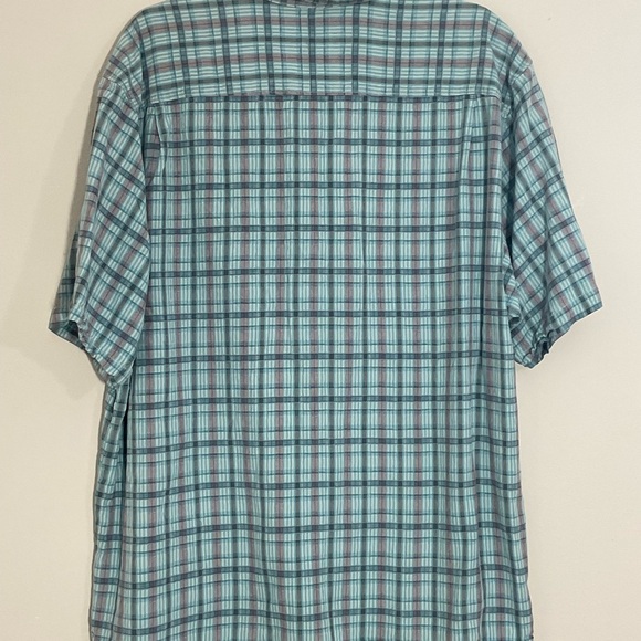 Tommy Bahama Shirt Mens XL Blue Plaid 100% Silk Short Sleeve Button Up Casual - Picture 4 of 9